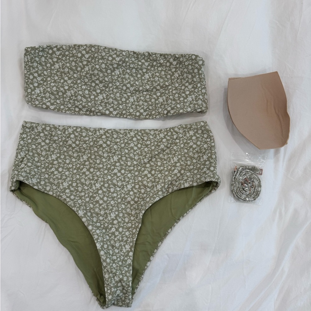 Eberjey Green Floral Bikini Set
